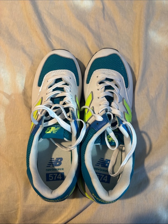 New Balance Other - New Balance Teal, White & Yellow 574 men’s Athletic Sneakers